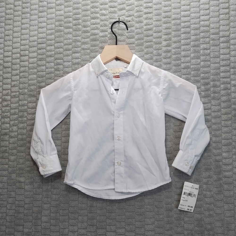 NEW-Sovereign Code White Button Down Toddler Shirt-Formal-18M